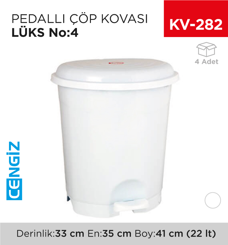 PEDALLI ÇÖP KOVASI LÜKS NO:4 (22 LT) (UP 127)