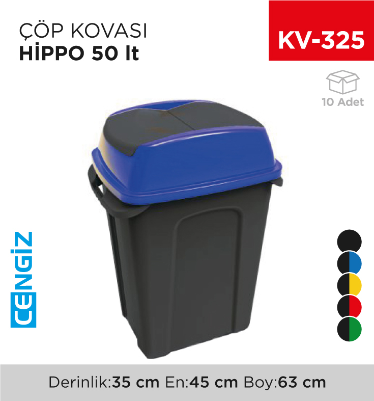 HİPPO ÇÖP KOVASI 50 LT (UP237)