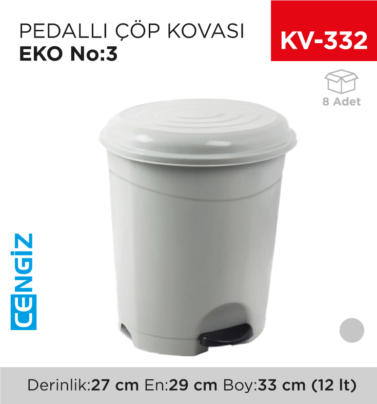 PEDALLI ÇÖP KOVASI EKO NO:3 (12 LT) (UP126)