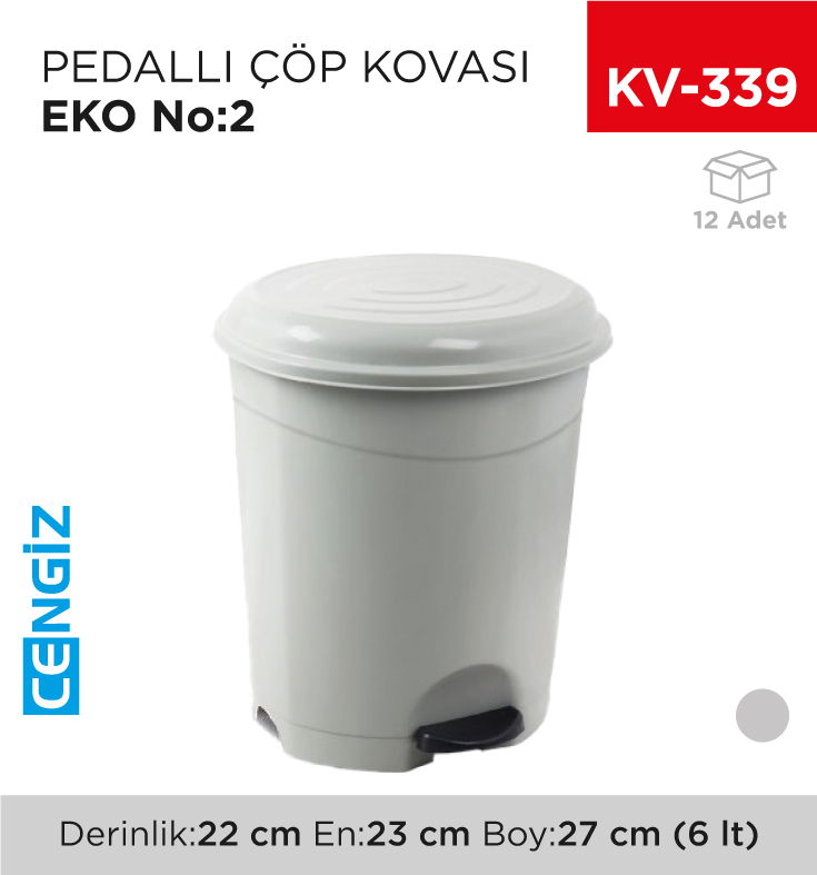 PEDALLI ÇÖP KOVASI EKO NO:2 (6 LT) (UP 124)