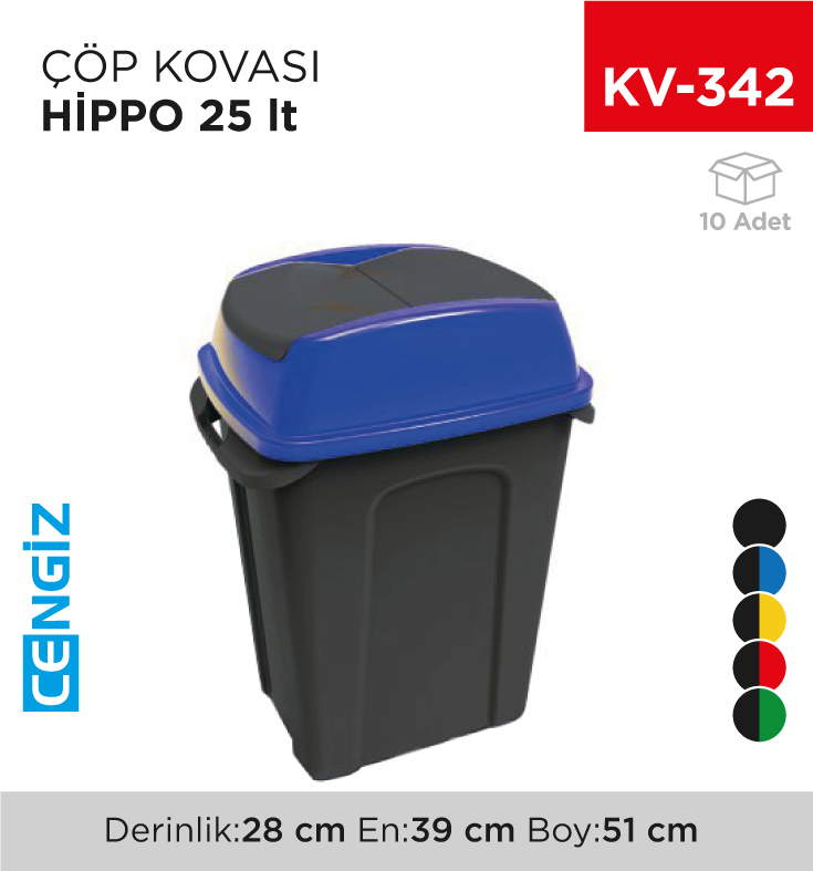 HİPPO ÇÖP KOVASI 25 LT (UP 236)