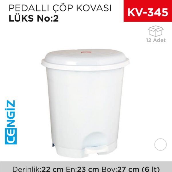 PEDALLI ÇÖP KOVASI LÜKS NO:2 (6 LT) (UP 123)
