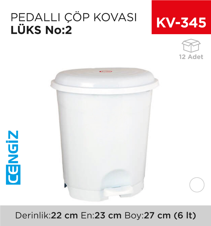 PEDALLI ÇÖP KOVASI LÜKS NO:2 (6 LT) (UP 123)