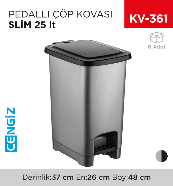 PEDALLI ÇÖP KOVASI SLİM 25 LT (4282)
