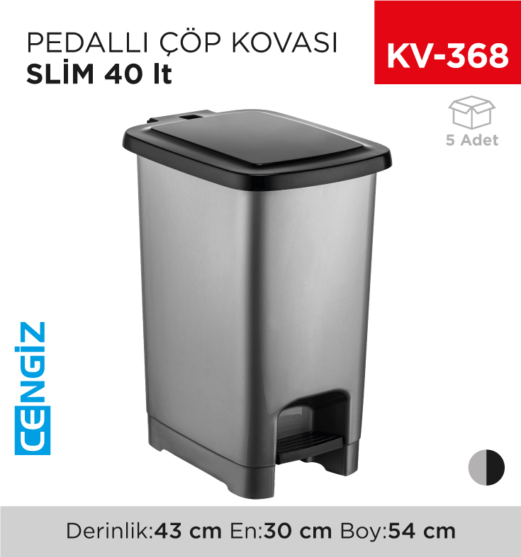 PEDALLI ÇÖP KOVASI SLİM 40 LT (4283)