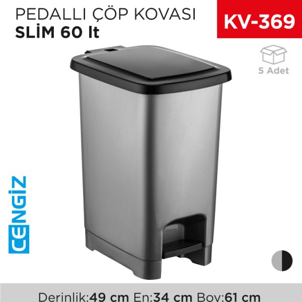 PEDALLI ÇÖP KOVASI SLİM 60 LT(4284)