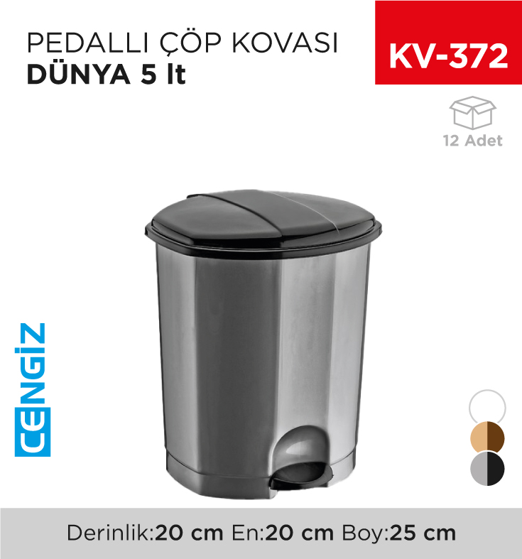 PEDALLI ÇÖP KOVASI DÜNYA 5 LT(01010)