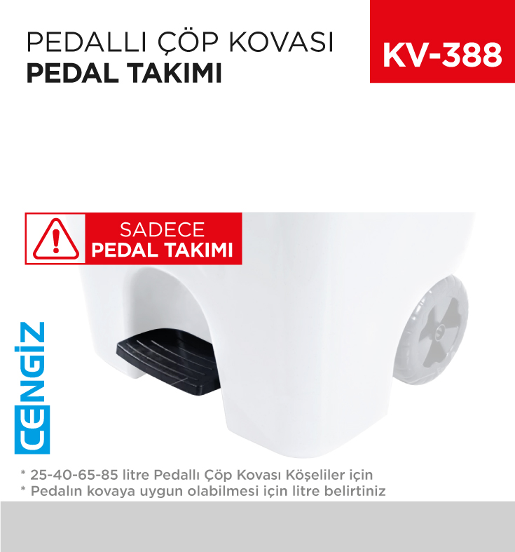 PEDALLI ÇÖP KOVASI PEDAL TAKIMI(85-65-40-25 LT)
