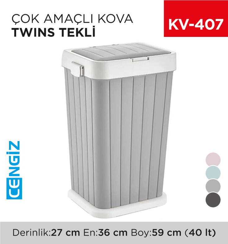 ÇOK AMAÇLI KOVA TWINS TEKLİ 40 LT (6139)