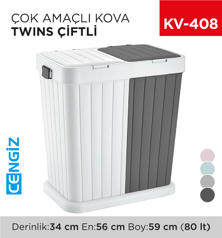 ÇOK AMAÇLI KOVA TWINS ÇİFTLİ 80 LT (6146)