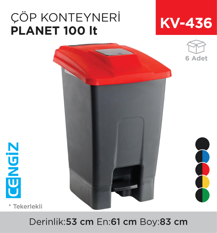 ÇÖP KONTEYNERİ PLANET 100 LT (UP229)
