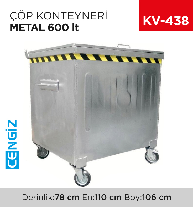 ÇÖP KONTEYNERİ METAL 600 LT (7432)