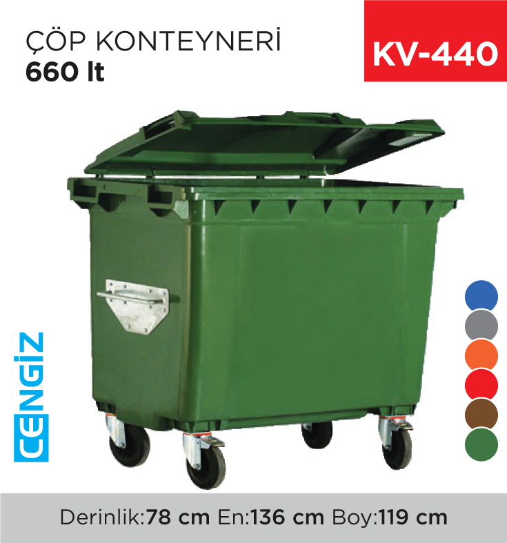 ÇÖP KONTEYNERİ 660 LT