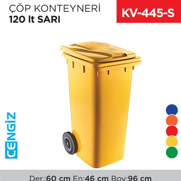 ÇÖP KONTEYNERİ 120 LT SARI (6505)