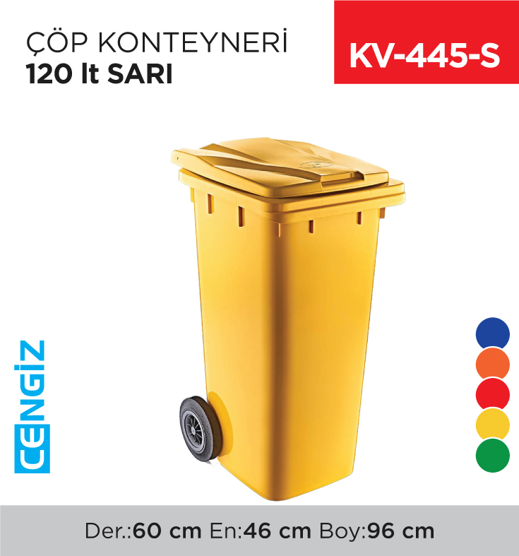 ÇÖP KONTEYNERİ 120 LT SARI (6505)