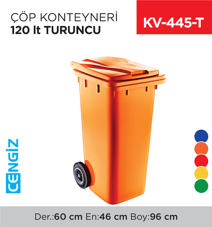 ÇÖP KONTEYNERİ 120 LT TURUNCU (6505)