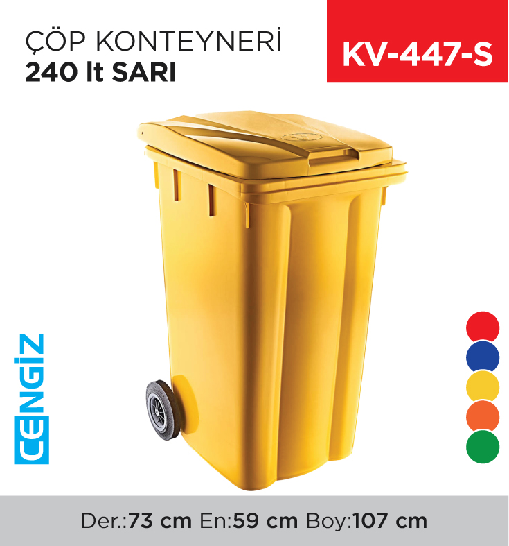 ÇÖP KONTEYNERİ 240 LT SARI (6510)