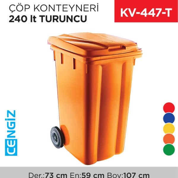 ÇÖP KONTEYNERİ 240 LT TURUNCU (6510)