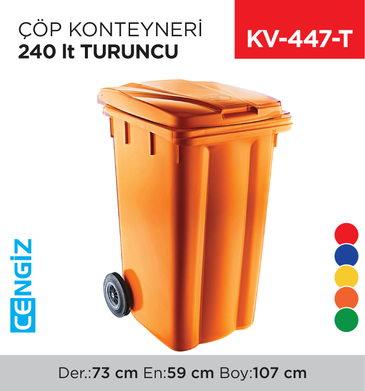 ÇÖP KONTEYNERİ 240 LT TURUNCU (6510)