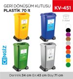 GERİ DÖNÜŞÜM KUTUSU PLASTİK 70 LT (4398)