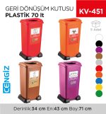 GERİ DÖNÜŞÜM KUTUSU PLASTİK 70 LT (4398)