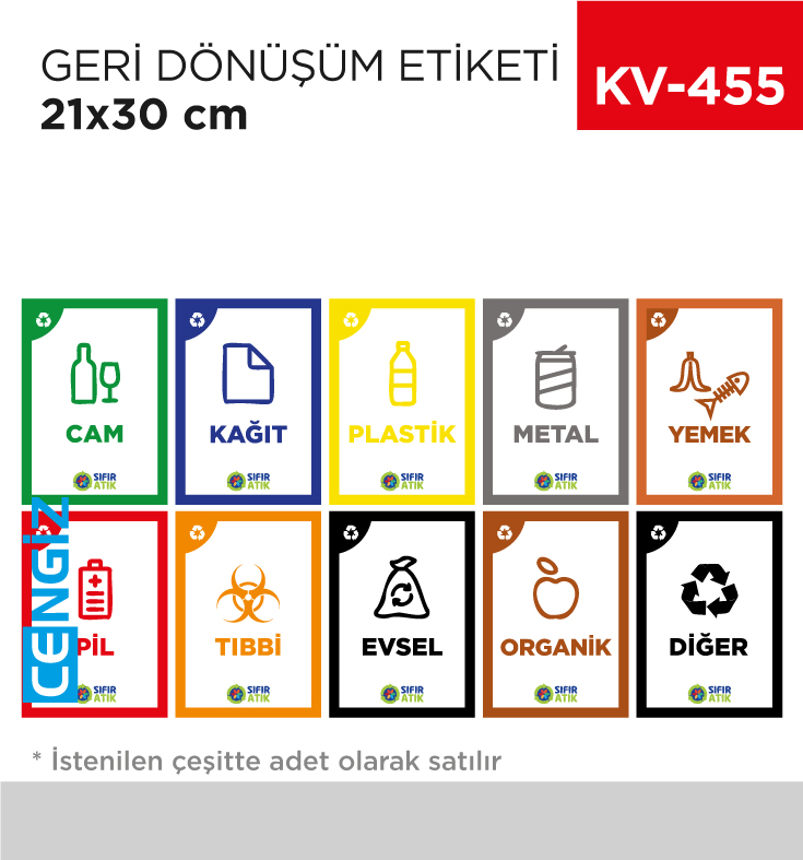 GERİ DÖNÜŞÜM ETİKETİ 21*30 CM