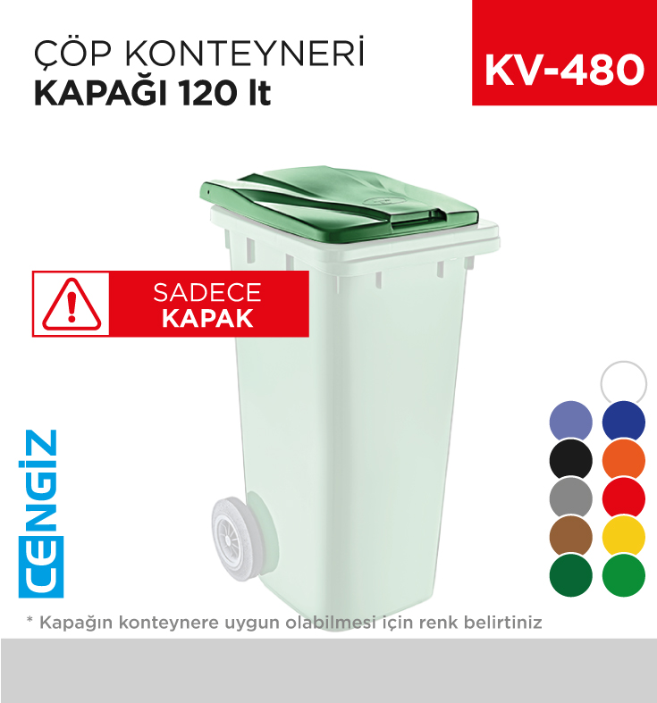 ÇÖP KONTEYNERİ KAPAĞI  120 LT