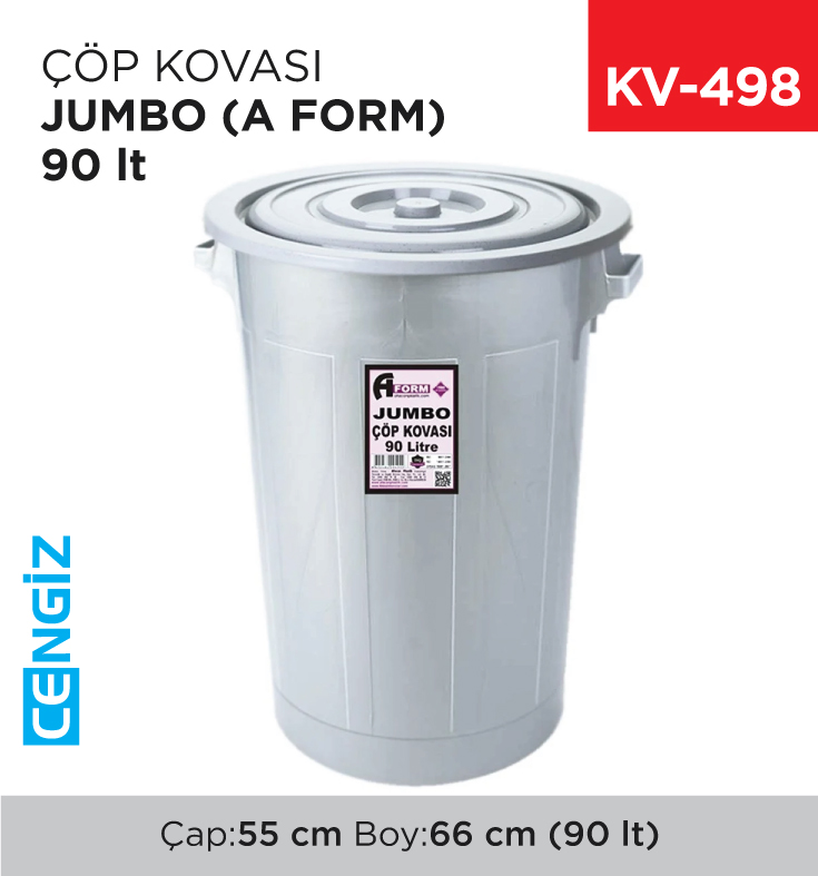 JUMBO ÇÖP KOVASI 90 LT (A FORM)