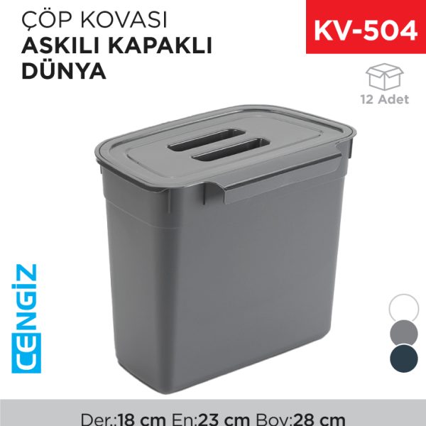 ASKILI KAPAKLI ÇÖP KOVASI DÜNYA (07110)