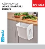 ASKILI KAPAKLI ÇÖP KOVASI DÜNYA (07110)