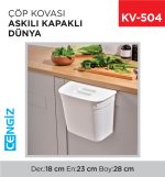 ASKILI KAPAKLI ÇÖP KOVASI DÜNYA (07110)