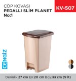 PEDALLI SLİM ÇÖP KOVASI PLANET NO:1 (9 LT)(UP400)