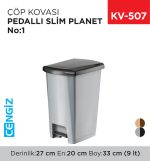 PEDALLI SLİM ÇÖP KOVASI PLANET NO:1 (9 LT)(UP400)