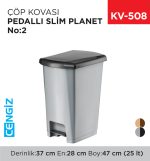PEDALLI SLİM ÇÖP KOVASI PLANET NO:2 (25 LT)(UP401)