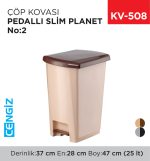 PEDALLI SLİM ÇÖP KOVASI PLANET NO:2 (25 LT)(UP401)