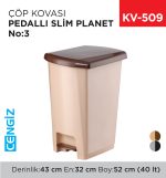 PEDALLI SLİM ÇÖP KOVASI PLANET NO:3 (40 LT)(UP402)