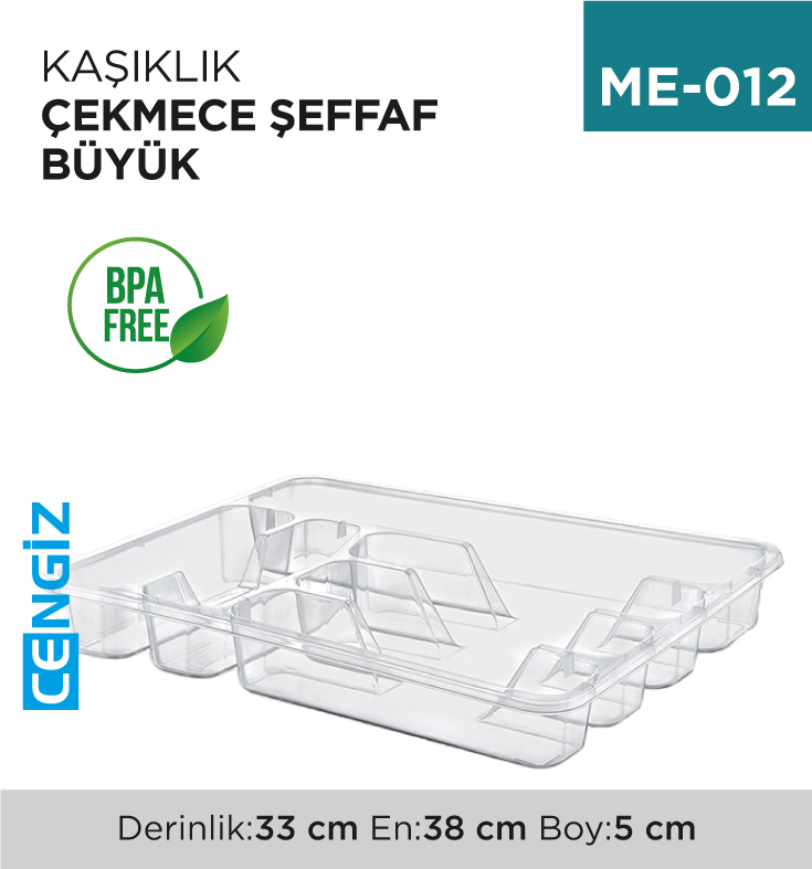 KAŞIKLIK ÇEKMECE BÜYÜK ŞEFFAF (E-202)
