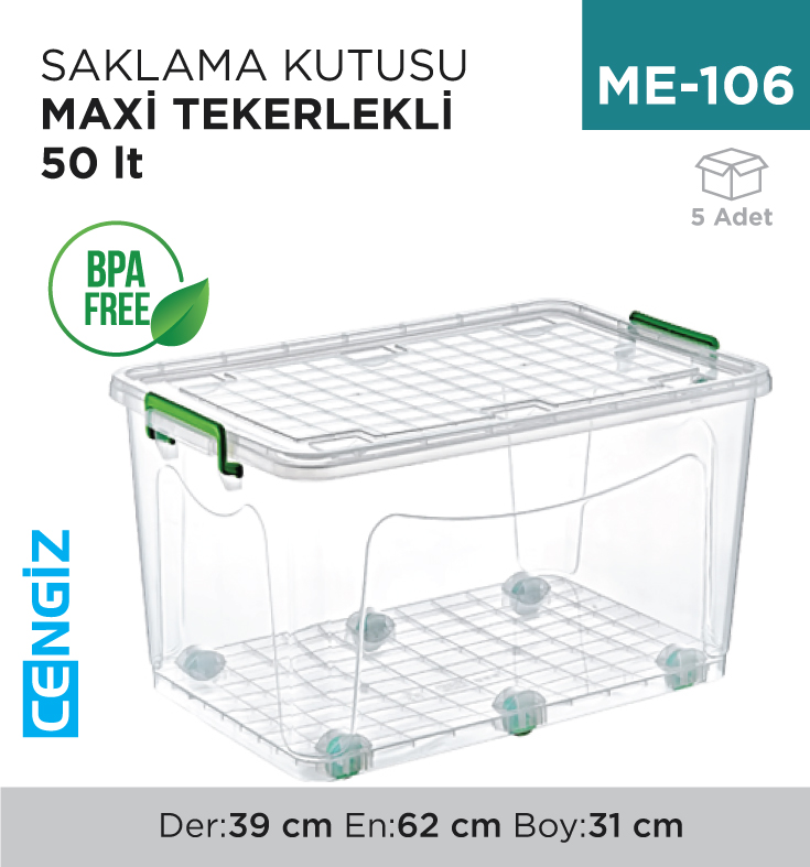 SAKLAMA KUTUSU MAXİ 50 LT TEKERLİ (2624)