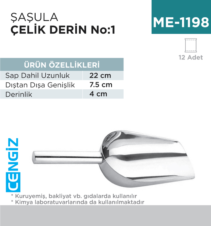 +ŞAŞULA ÇELİK DERİN NO:1 (22 CM) (CEK-22)
