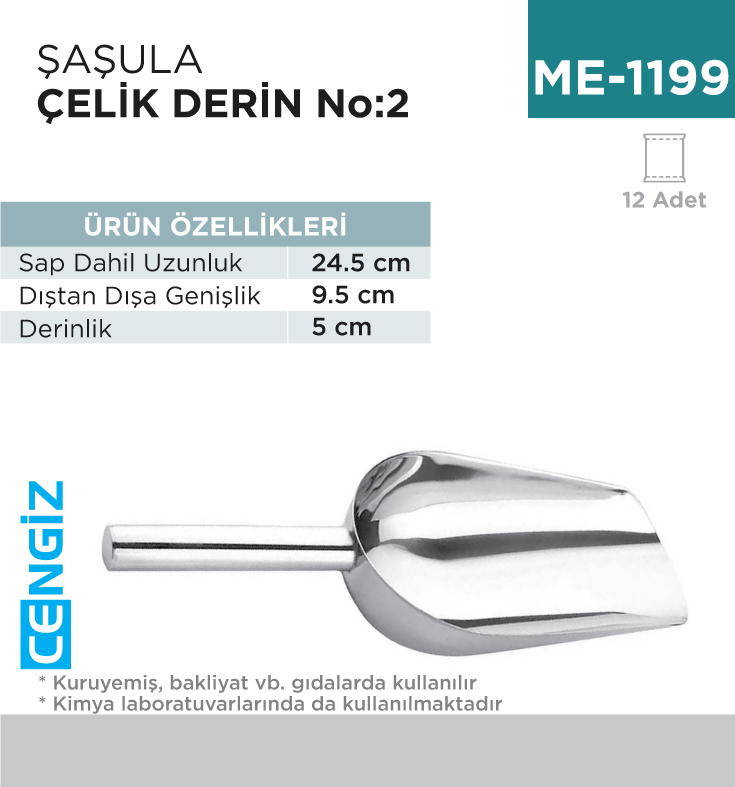 +ŞAŞULA ÇELİK DERİN NO:2 (24.5 CM) (CEK-24)