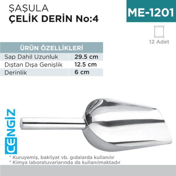 ŞAŞULA ÇELİK DERİN NO:4 (29.5 CM) (CEK-29)