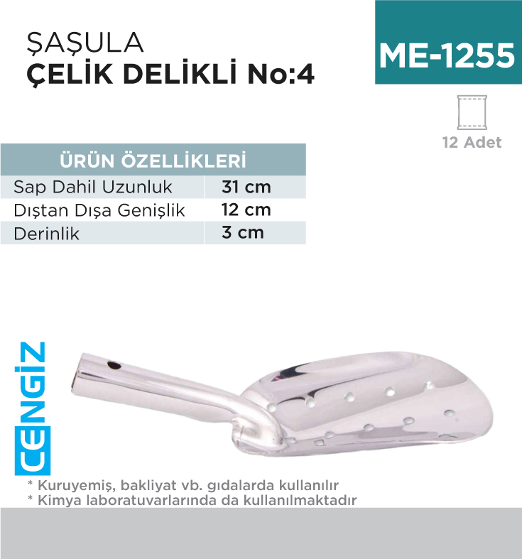 +ŞAŞULA ÇELİK DELİKLİ NO:4 (31 CM) ( (MKÜR-4D)