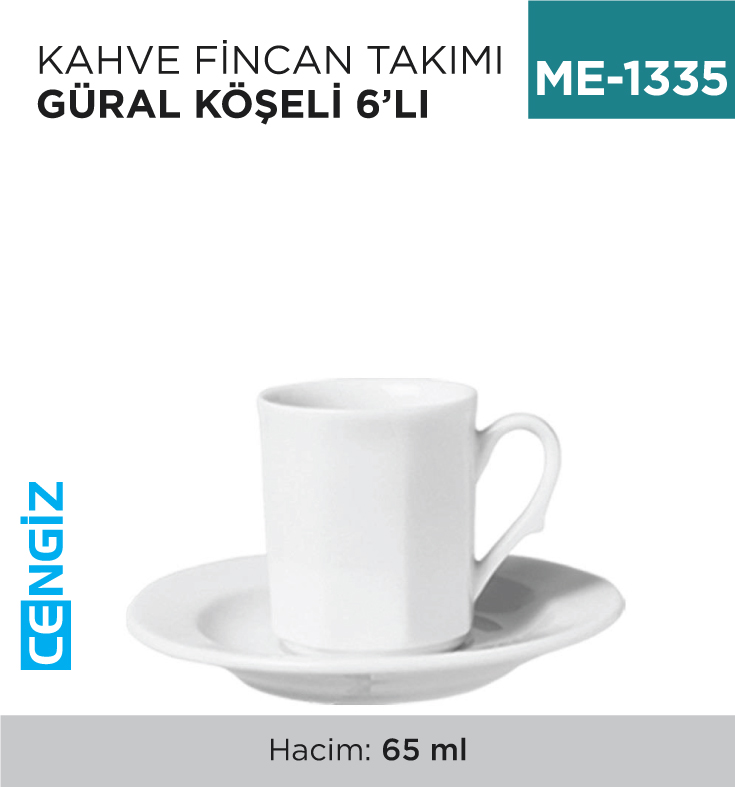 KAHVE FİNCAN TAKIMI GÜRAL KÖŞELİ 6LI
