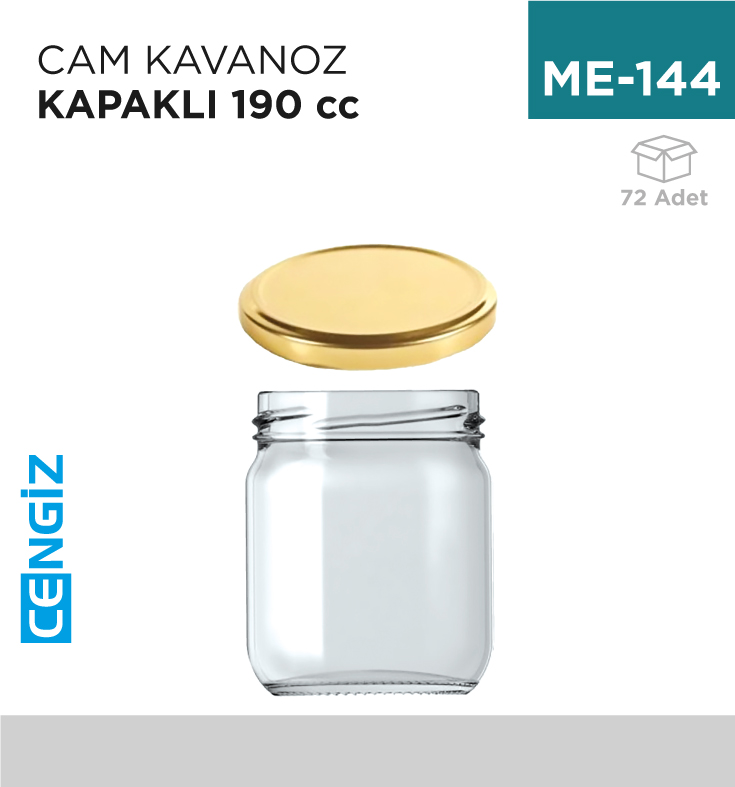 CAM KAVANOZ 190 CC KAPAKLI