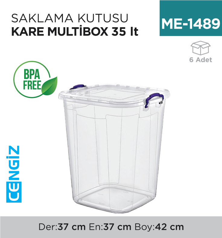 SAKLAMA KUTUSU KARE M.BOX 35 LT ŞEFFAF (E-628)