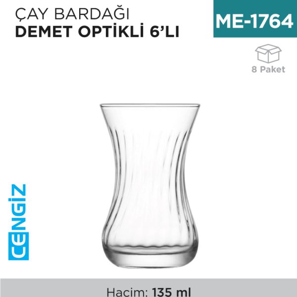 ÇAY BARDAĞI DEMET OPTİKLİ 6LI (DMT303OPT)