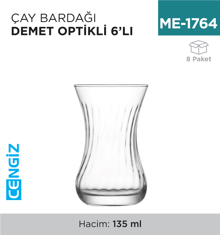 ÇAY BARDAĞI DEMET OPTİKLİ 6LI (DMT303OPT)