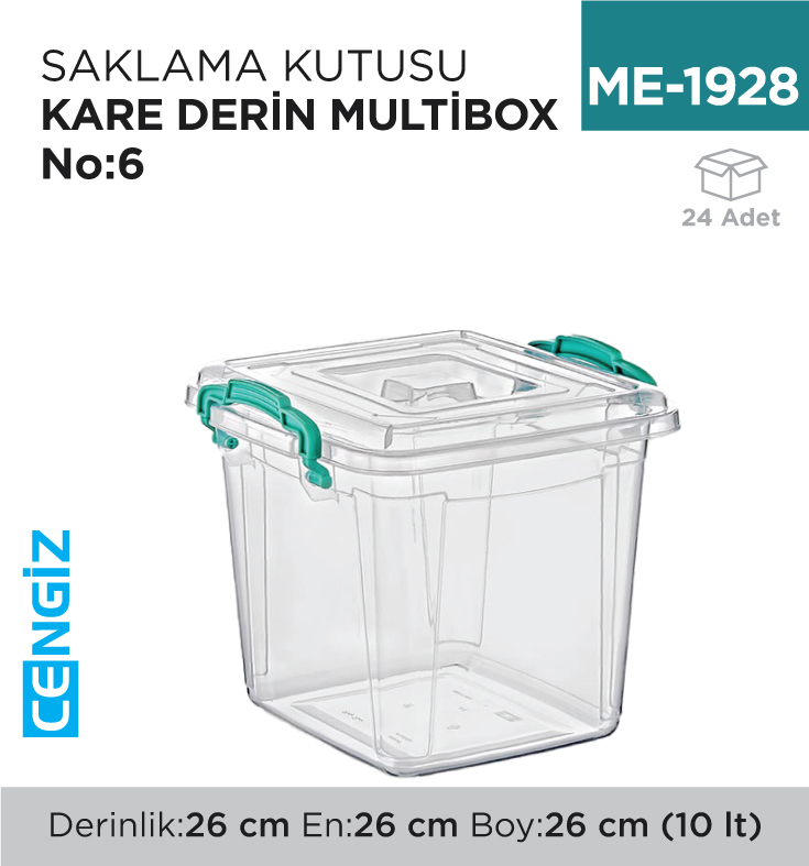 SAKLAMA KUTUSU KARE DERİN M.BOX NO:6 (10 LT) (E-625)