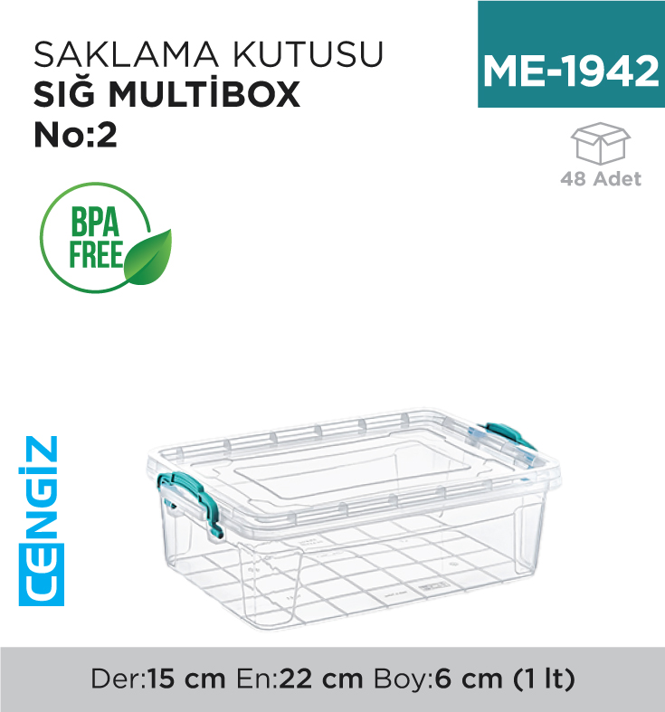 SAKLAMA KUTUSU SIĞ M.BOX NO:2 (1 LT) (E-490)