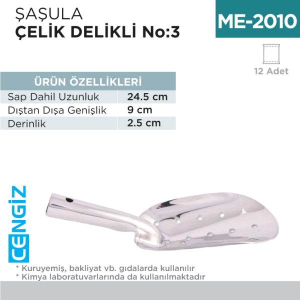 +ŞAŞULA ÇELİK DELİKLİ NO:3 (24.5 CM) (MKÜR-3D)